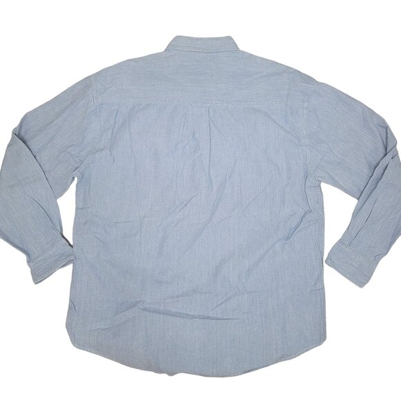 Adirondack Men's Button-Up Chambray denim Shirt With Pockets western casual L - Picture 2 of 4